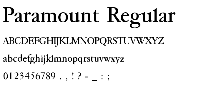 Paramount Regular font